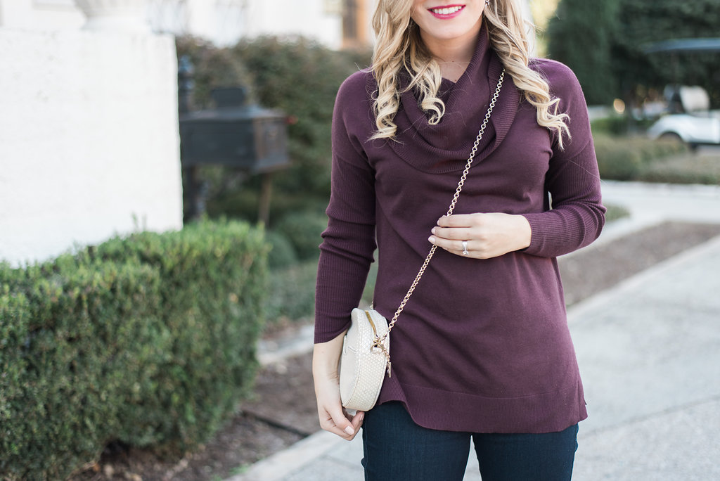 Necklace with cowl sales neck sweater