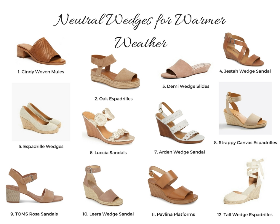 neutral wedge sandals