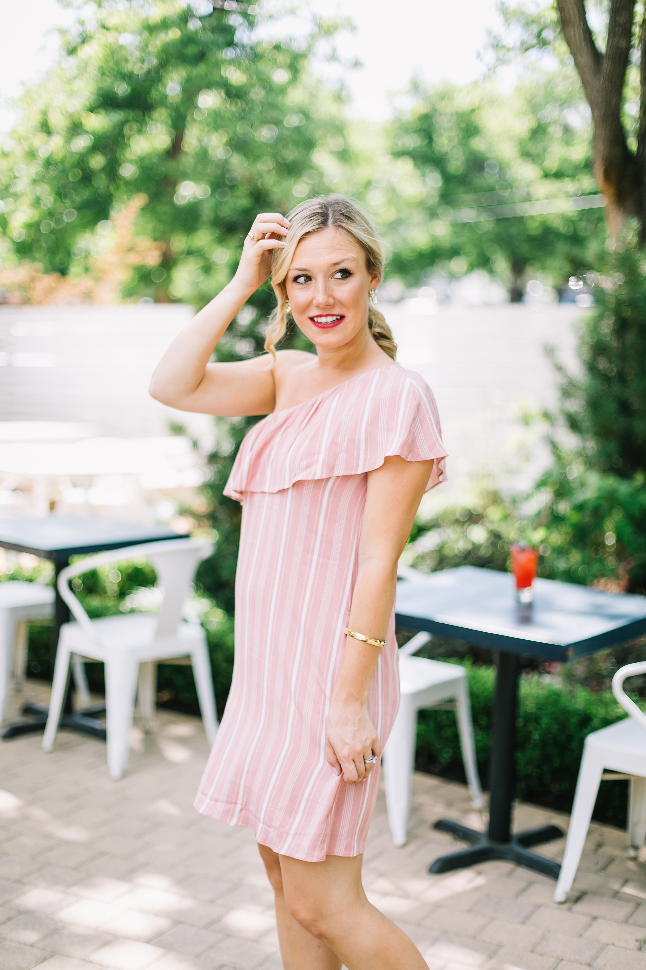 Pink One Shoulder Dress