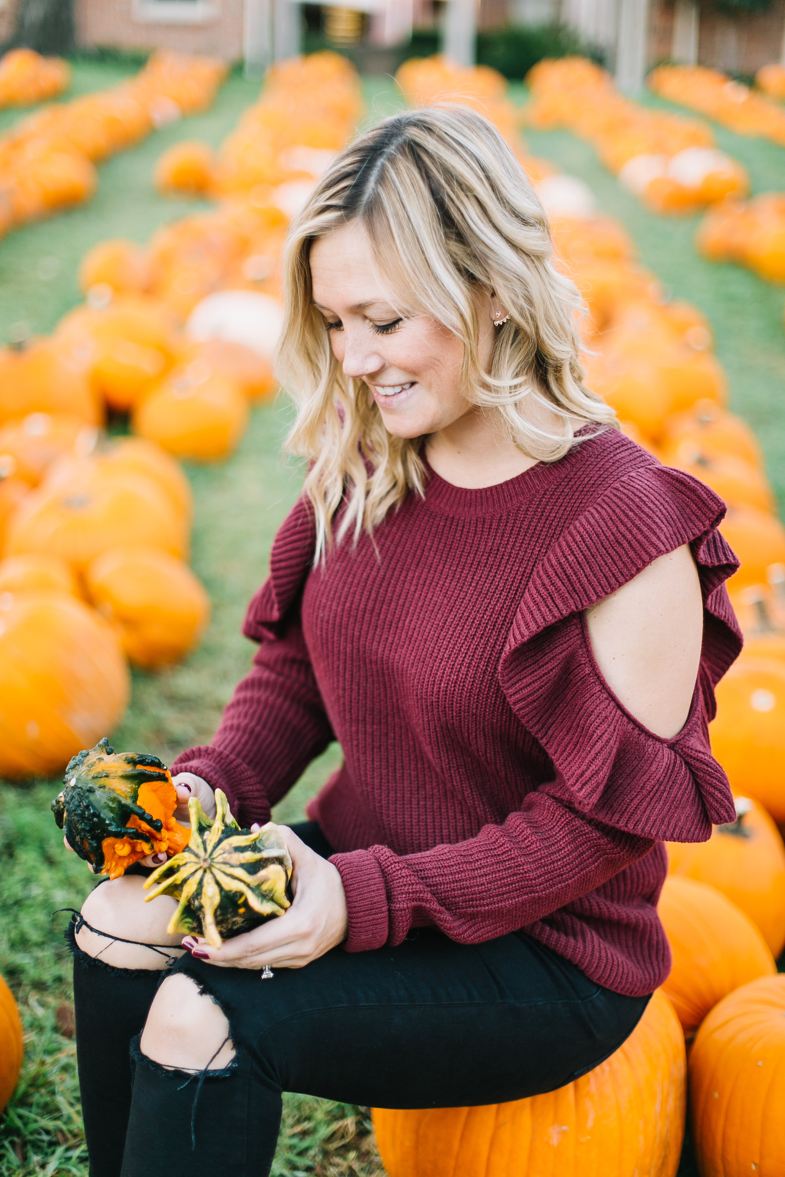 Burgundy Cold Shoulder Sweater