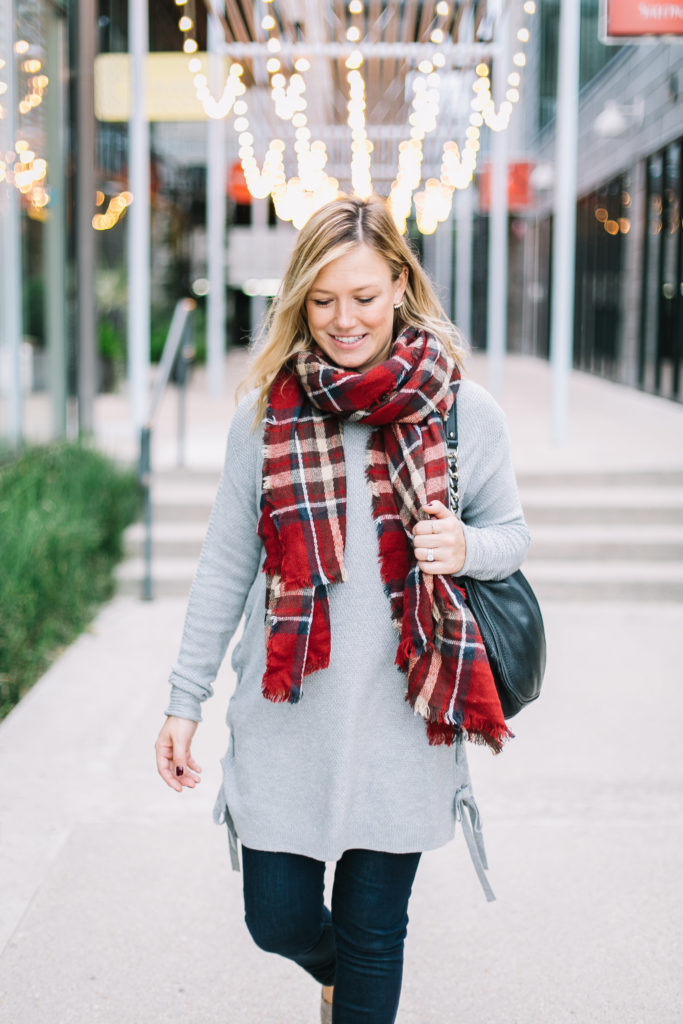 Gray Tunic and a Cozy Scarf